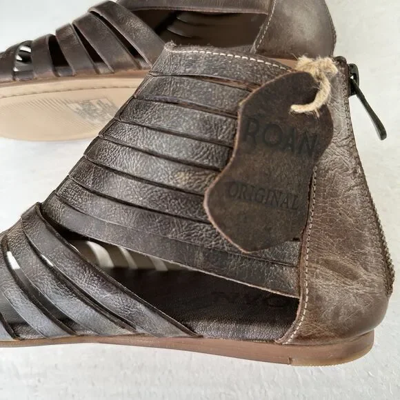 Roan by Bed Stu Pearl Gladiator Sandal Sz 8.5 Brown Leather Women’s Strappy NWOB - Picture 11 of 12